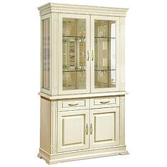 Фото - Шкаф комбинированный 2д «Верди Классик» П1.0487.0.19, массив дуба, Слоновая кость