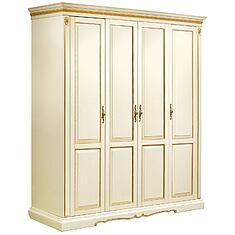 Фото - Шкаф «Милана 02/1» П4.265.1.02(294.24), массив дуба, Слоновая кость с золочением