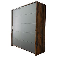 Фото - Шкаф-купе для одежды «Монако» П6.528.1.15 (П528.15), МДФ+ПВХ, Дуб Саттер+Серый Мокко