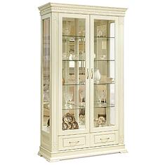 Фото - Шкаф-витрина 2д «Верди Классик» П1.0487.0.21, массив дуба, Слоновая кость