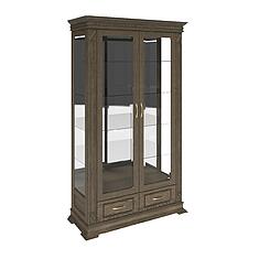 Фото - Шкаф-витрина 2д «Верди Классик» П1.0487.0.21, массив дуба, Табак