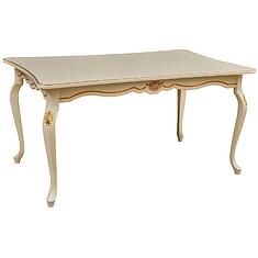 Фото - Стол обеденный «Алези» П1.350.4.05 (П353.05), массив дуба, Слоновая кость с золочением