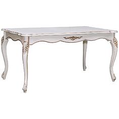 Фото - Стол обеденный «Алези» П1.350.4.07 (П353.07), массив дуба, Слоновая кость с золочением