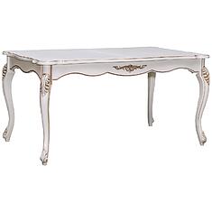 Фото - Стол обеденный «Алези» П1.350.4.08 (П353.08), массив дуба, Слоновая кость с золочением