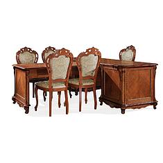 Фото - Стол письменный 2т «Алези» П1.350.2.05 (П395.05), массив дуба, Античная бронза