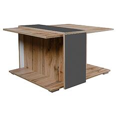 Фото - Стол журнальный «Гелиос» П550.11, ЛДСП+МДФ, Дуб Вотан + серый