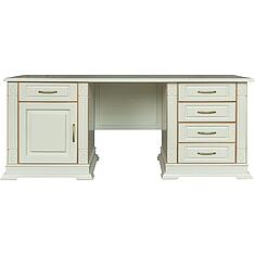 Фото - Стол письменный «Верди Классик» П3.0487.2.07, массив дуба, Слоновая кость с золочением