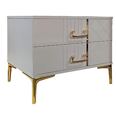 Фото - Тумба прикроватная «Стамбул» БМ2.773.1.28(-01), ЛДСП+МДФ, Белый глянец