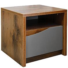 Фото - Тумба прикроватная «Монако» П6.528.1.04 (П528.04-1), Дуб Саттер+Серый Мокко