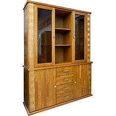 Фото - Шкаф 3д «Тунис» П6.343.0.06 (П343.06Ш), массив дуба, дуб рустикаль с золочением