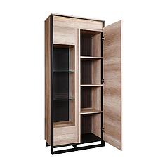 Фото - Шкаф с витриной «Каньон Лофт» П3.0561.0.20/40, ЛДСП, Дуб Каньон+чёрный