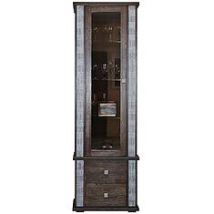 Фото - Шкаф с витриной «Тунис» П6.343.0.19-01 (П343.19Ш), массив дуба, Венге с серебром