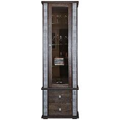 Фото - Шкаф с витриной «Тунис» П6.343.0.19 (П343.19-1Ш), массив дуба, Венге с серебром