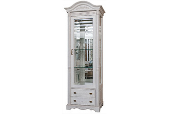 Шкаф-витрина «Паола 2380» БМ670, Розовый пепел, массив