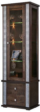 Шкаф с витриной «Тунис» П343.19-1Ш