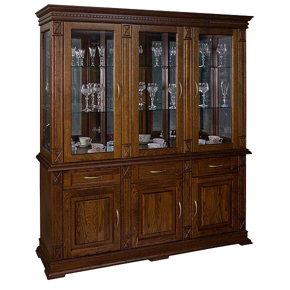 Шкаф комбинированный 3д «Верди Классик» П1.0487.0.20, Материал: массив дуба, Цвет: Черешня (487-20z-1.jpg) Шкаф комбинированный 3д «Верди Классик» П1.0487.0.20