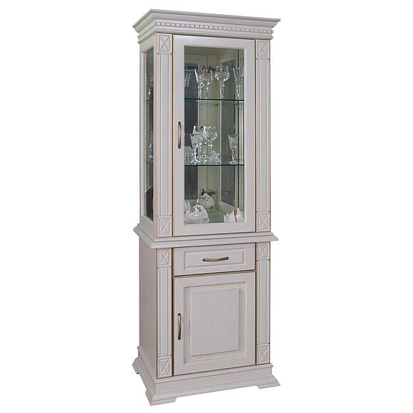 Шкаф комбинированный «Верди Классик» П1.0487.0.34, Материал: массив дуба, Цвет: Слоновая кость с золочением (487-3uz-1.jpg) Шкаф комбинированный «Верди Классик» П1.0487.0.34