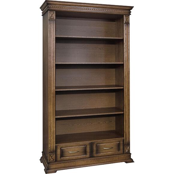 Стеллаж 2д «Верди Классик» П1.0487.0.22, Материал: массив дуба, Цвет: Дуб рустикаль с патинированием (4J4A0405-1.jpg) Стеллаж 2д «Верди Классик» П1.0487.0.22