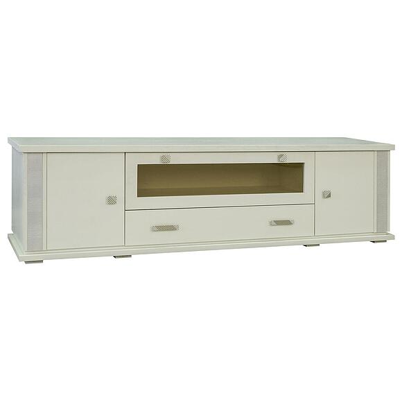 Тумба ТВ «Тунис» П6.343.0.02 (П343.02Ш), Цвет: Слоновая кость с серебром (4J4A1963.jpg) Тумба ТВ «Тунис» П6.343.0.02 (П343.02Ш)