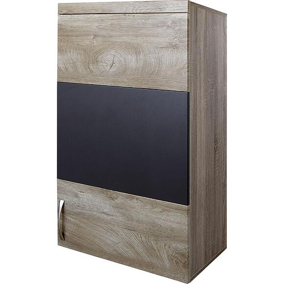 Шкаф навесной «Амаранти» П563.06, Материал: ЛДСП, Цвет: Дуб тобакко синхро + Шагрень графит (4J4A4185.jpg) Шкаф навесной «Амаранти» П563.06