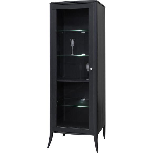 Шкаф с витриной «Тиффани» БМ2.681.0.05-01(2425-01), Материал: массив дуба, Цвет: Антрацит (8C3A0230.jpg) Шкаф с витриной «Тиффани» БМ2.681.0.05-01(2425-01)