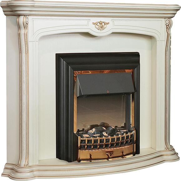 Портал для камина  «Алези» П1.350.0.26 (П350.26), Материал: массив дуба, Цвет: Слоновая кость с золочением (8C3A1069-kopiya.jpg) Портал для камина  «Алези» П1.350.0.26 (П350.26)