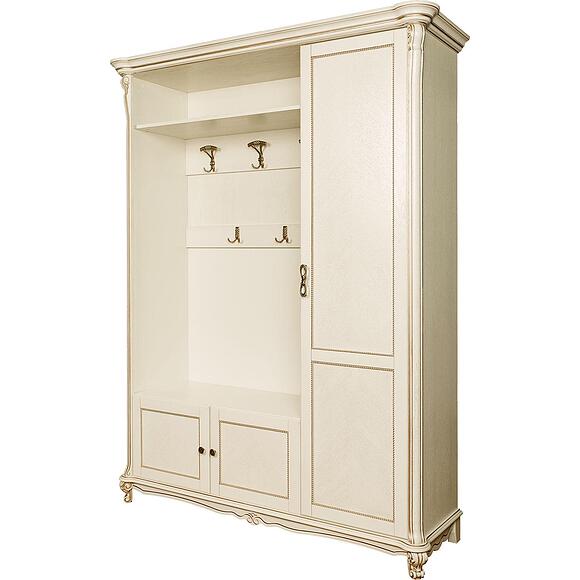 Шкаф комбинированный 3д «Алези» П1.350.3.01/П1.350.3.01-01 (П540.01/П540.01-01), Материал: массив дуба, Цвет: Слоновая кость с золочением (Alezi_1_P540-01-01.jpg) Шкаф комбинированный 3д «Алези» П1.350.3.01/П1.350.3.01-01 (П540.01/П540.01-01)