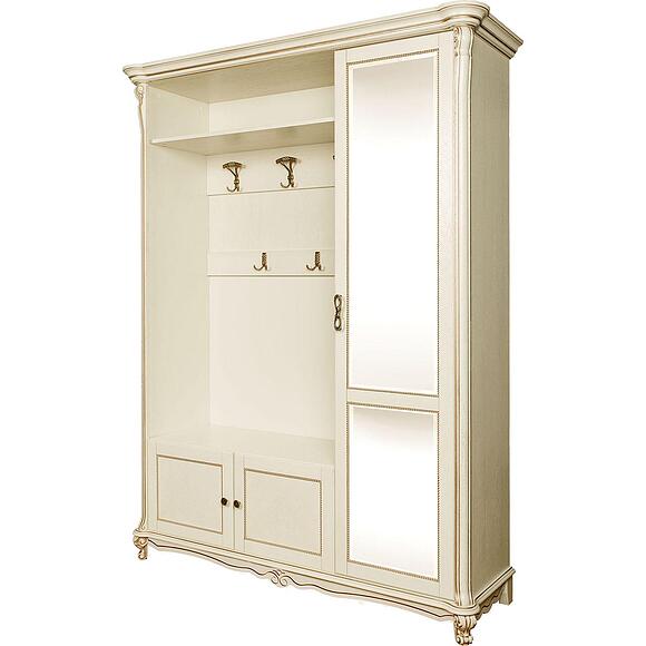 Шкаф комбинированный 3д «Алези» П1.350.3.11/П1.350.3.11-01 (П540.01з/П540.01з-01), Материал: массив дуба, Цвет: Слоновая кость с золочением (Alezi_1z_P540-01-01.jpg) Шкаф комбинированный 3д «Алези» П1.350.3.11/П1.350.3.11-01 (П540.01з/П540.01з-01)