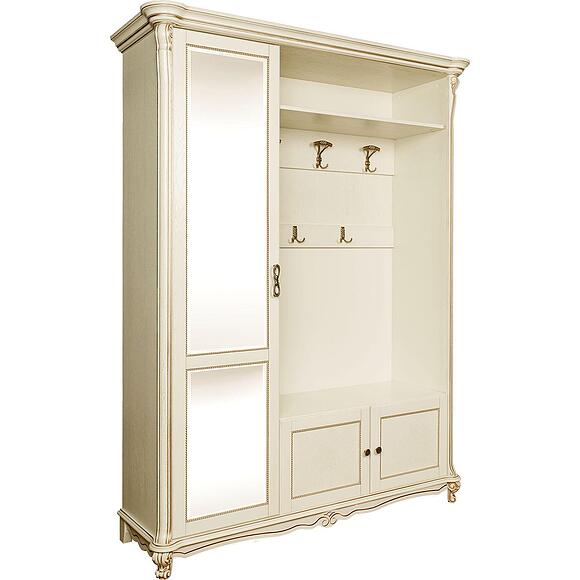 Шкаф комбинированный 3д «Алези» П1.350.3.11/П1.350.3.11-01 (П540.01з/П540.01з-01), Материал: массив дуба, Цвет: Слоновая кость с золочением (Alezi_1z_P540.jpg) Шкаф комбинированный 3д «Алези» П1.350.3.11/П1.350.3.11-01 (П540.01з/П540.01з-01)