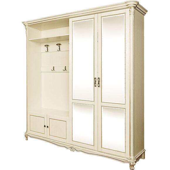 Шкаф комбинированный 4д «Алези» П1.350.3.22-01 (П540.22з-01), Материал: массив дуба, Цвет: Слоновая кость с золочением (Alezi_22z-01_P540.jpg) Шкаф комбинированный 4д «Алези» П1.350.3.22-01 (П540.22з-01)