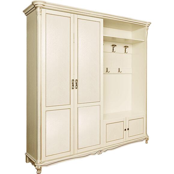 Шкаф комбинированный 4д «Алези» П1.350.3.02/П1.350.3.02-01 (П540.02/П540.02-01), Материал: массив дуба, Цвет: Слоновая кость с золочением (Alezi_2_P540-02.jpg) Шкаф комбинированный 4д «Алези» П1.350.3.02/П1.350.3.02-01 (П540.02/П540.02-01)