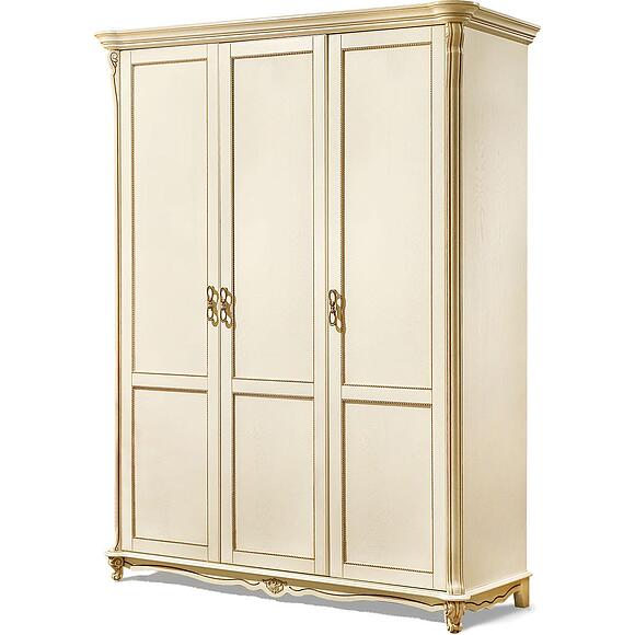 Шкаф для одежды 3д «Алези» П1.350.1.10 (П349.01/2), Материал: массив дуба, Цвет: Слоновая кость с золочением (Alezi_349-01_2_slonov_kost_s_zol-1.jpg) Шкаф для одежды 3д «Алези» П1.350.1.10 (П349.01/2)