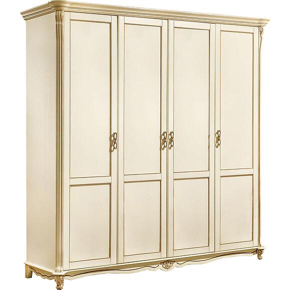 Шкаф для одежды 4д «Алези» П1.350.1.13 (П349.02/2), Материал: массив дуба, Цвет: Слоновая кость с золочением (Alezi_shkaf_P349_01_4x_dv_slon_kost_s_zol.jpg) Шкаф для одежды 4д «Алези» П1.350.1.13 (П349.02/2)