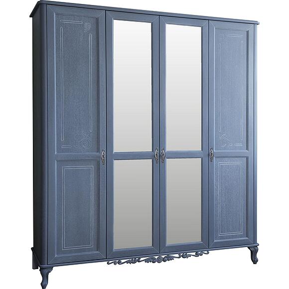 Шкаф для одежды 4д «Флорентина» БМ2.851.1.27-01(2678-01), Материал: МДФ, облицованная шпоном дуба, Цвет: голубой агат (IMG_0123_novyie-ruchki_.jpg) Шкаф для одежды 4д «Флорентина» БМ2.851.1.27-01(2678-01)