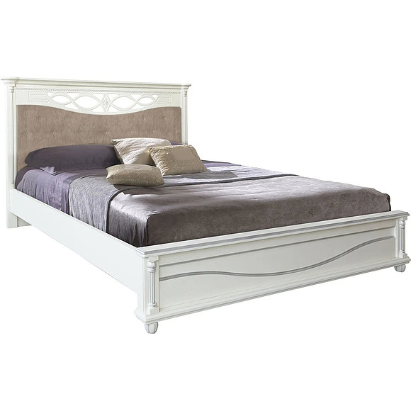 Кровать двойная «Валенсия Д Классик» с мягким изголовьем