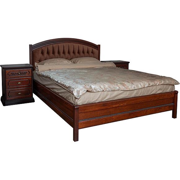 Кровать 2-16 «Бристоль» П3.588.1.01, Материал: ДСП, облицованная шпоном дуба, Цвет: Спелая вишня, Спальное место: 2000x1600 мм, Размер: 2110х1674х1190 (Krovat_2-16_Bristol_P3-588-1-01_spelaya_vishnya.jpg) Кровать 2-16 «Бристоль» П3.588.1.01