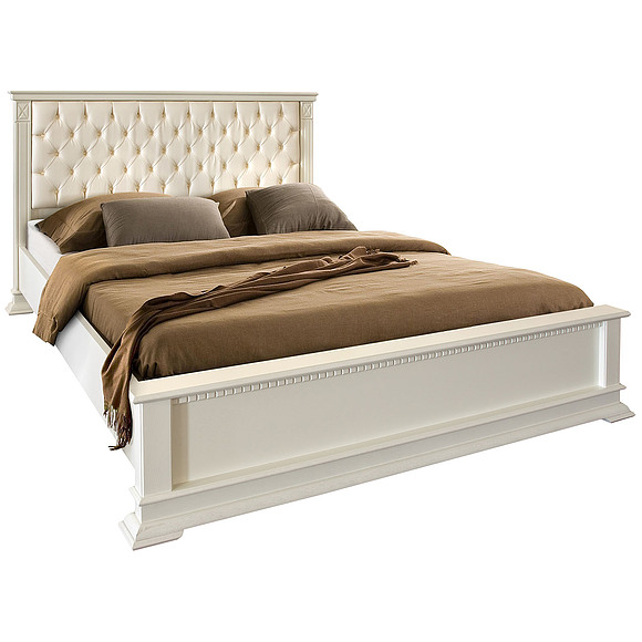 Кровать двойная «Верди Классик» П3.0487.1.24 с подъёмным механизмом, Материал: массив дуба, Цвет: Слоновая кость с золочением, Спальное место: 2000x1600 мм, Размер: 2207×1774×1119 (Krovat_dvoinaya_Verdi_Luks_16-1pp_P434__slon_kost_s_zolocheniem.jpg) Кровать двойная «Верди Классик» П3.0487.1.24 с подъёмным механизмом