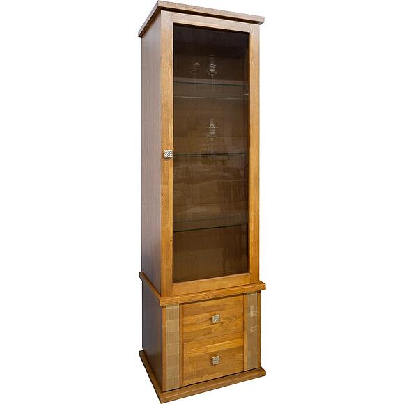 Шкаф с витриной «Тунис» П6.343.0.21 (П343.21-1Ш), Материал: ДСП+шпон, Цвет: Медовый с золочением (Medoviy_s_zolotom_Shkaf_s_vitrinoj_Tunis_P343-21-1SH.jpg) Шкаф с витриной «Тунис» П6.343.0.21 (П343.21-1Ш)