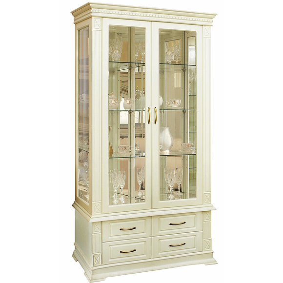 Шкаф комбинированный 2д «Верди Классик» П1.0487.0.55, Материал: массив дуба, Цвет: Слоновая кость (Shkaf-Kombinirovanij-2D-Verdi-Klassik-P1-0487-0-55-Slon-kost.jpg) Шкаф комбинированный 2д «Верди Классик» П1.0487.0.55