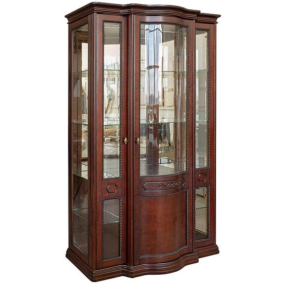 Шкаф-витрина «Бристоль» П3.588.0.06, Материал: массив дуба, Цвет: Спелая вишня (Shkaf-vetrina_Bristol_P3-588-0-06_spelaya_vishnya_.jpg) Шкаф-витрина «Бристоль» П3.588.0.06