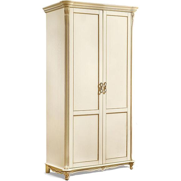 Шкаф для одежды 2д «Алези» П1.350.1.03 (П349.24), Материал: массив дуба, Цвет: Слоновая кость с золочением (Shkaf_Alezi_349-24_slonkost_s_zol.jpg) Шкаф для одежды 2д «Алези» П1.350.1.03 (П349.24)