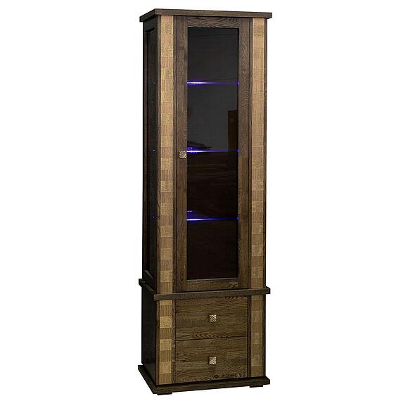 Шкаф с витриной «Тунис» П6.343.0.19 (П343.19-1Ш), Материал: массив дуба, Цвет: Венге c золочением (Shkaf_Tunis_P343-19-1SH_venge.jpg) Шкаф с витриной «Тунис» П6.343.0.19 (П343.19-1Ш)