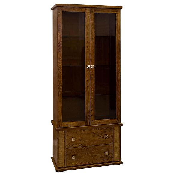 Шкаф с витриной «Тунис» П6.343.0.22 (П343.22Ш), Материал: ДСП+шпон, Цвет: Черешня с золочением (Shkaf_Tunis_P343-22_Chereshnya-s-zolocheniem.jpg) Шкаф с витриной «Тунис» П6.343.0.22 (П343.22Ш)