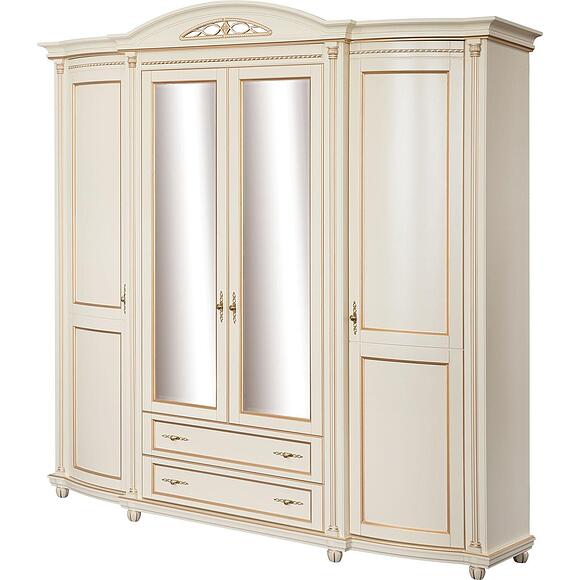 Шкаф для одежды 4д «Валенсия Классик» П3.0589.1.11, Материал: массив березы, Цвет: Античная темпера с золочением (Shkaf_Valensiya_P254-11_antichnaya_tempera_s_zolocheniem-1.jpg) Шкаф для одежды 4д «Валенсия Классик» П3.0589.1.11