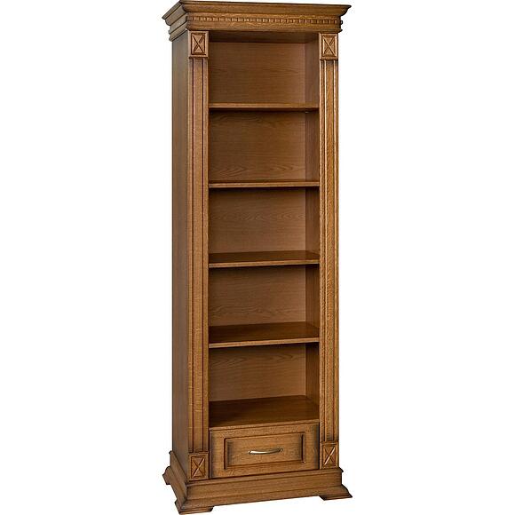 Стеллаж «Верди Классик» П1.0487.0.17, Материал: массив дуба, Цвет: Дуб рустикаль с патинированием (Shkaf_Verdi_Luks_1_P487-17_dyb_rystikal_s_patinirovaniem-1.jpg) Стеллаж «Верди Классик» П1.0487.0.17