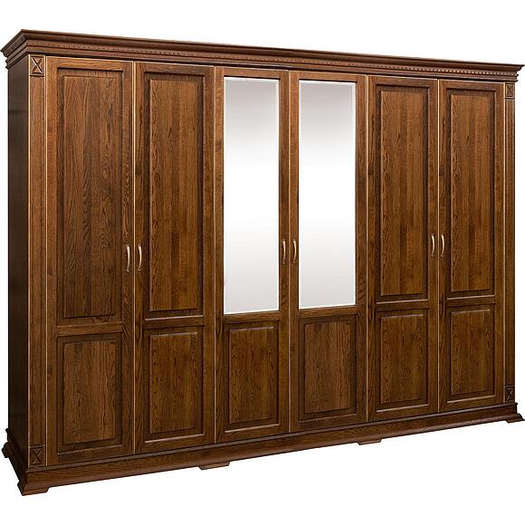 Шкаф для одежды 6д «Верди Классик» П3.0487.1.28, Материал: массив дуба, Цвет: Черешня с золочением (Shkaf_Verdi_P434-13_chereshnya_s_zolocheniem-2.jpg) Шкаф для одежды 6д «Верди Классик» П3.0487.1.28