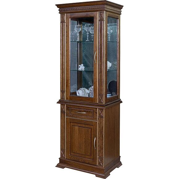 Шкаф комбинированный «Верди Классик» П1.0487.0.34-01, Материал: массив дуба, Цвет: Черешня с золочением (Shkaf_kombinirovannii_Verdi_Luks_1z_P487-34z-01_chereshnya_s_zolocheniem-1.jpg) Шкаф комбинированный «Верди Классик» П1.0487.0.34-01