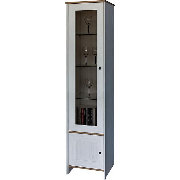 Шкаф «Парма П7.050.0.11 - Только онлайн, Материал: ЛДСП+МДФ, Цвет: сосна рандерс + дуб кантри золотой (Shkaf_vetrina_Parma_P050-1010_sosna_randers_dyb_kantri_zolotoi__-3.jpg) Шкаф «Парма П7.050.0.11 - Только онлайн