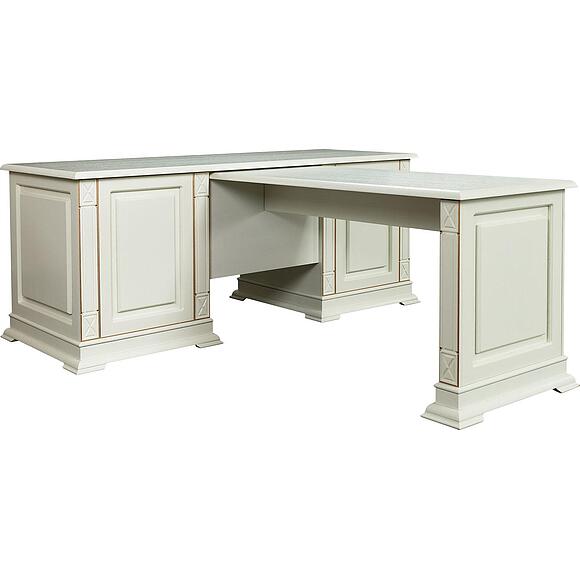 Стол письменный «Верди Классик» П3.0487.2.08, Материал: массив дуба, Цвет: Слоновая кость с золочением (Stol_Verdi_Luks_8_P432-13_slon_kost_s_zolocheniem-1.jpg) Стол письменный «Верди Классик» П3.0487.2.08