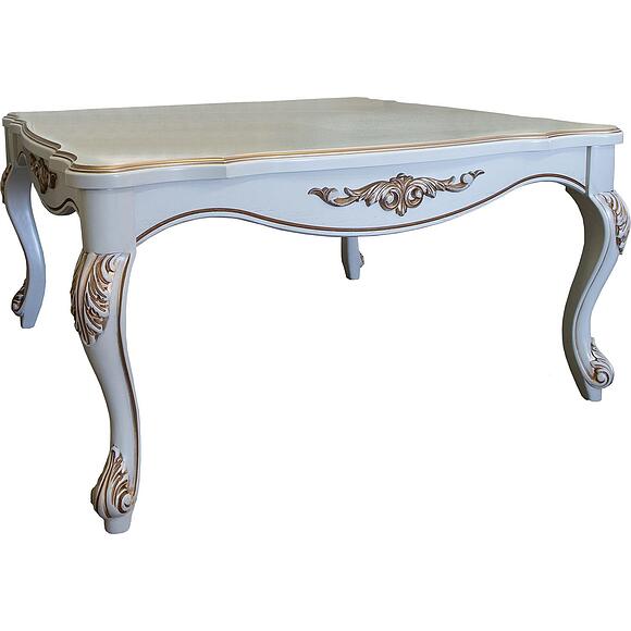 Стол журнальный «Алези» П1.350.0.45 (П354.09), Материал: массив дуба, Цвет: Слоновая кость с золочением (Stol_zhyrnalnii_P354-09_Alezi_07_Slonovaya-kosts_zolocheniem.jpg) Стол журнальный «Алези» П1.350.0.45 (П354.09)